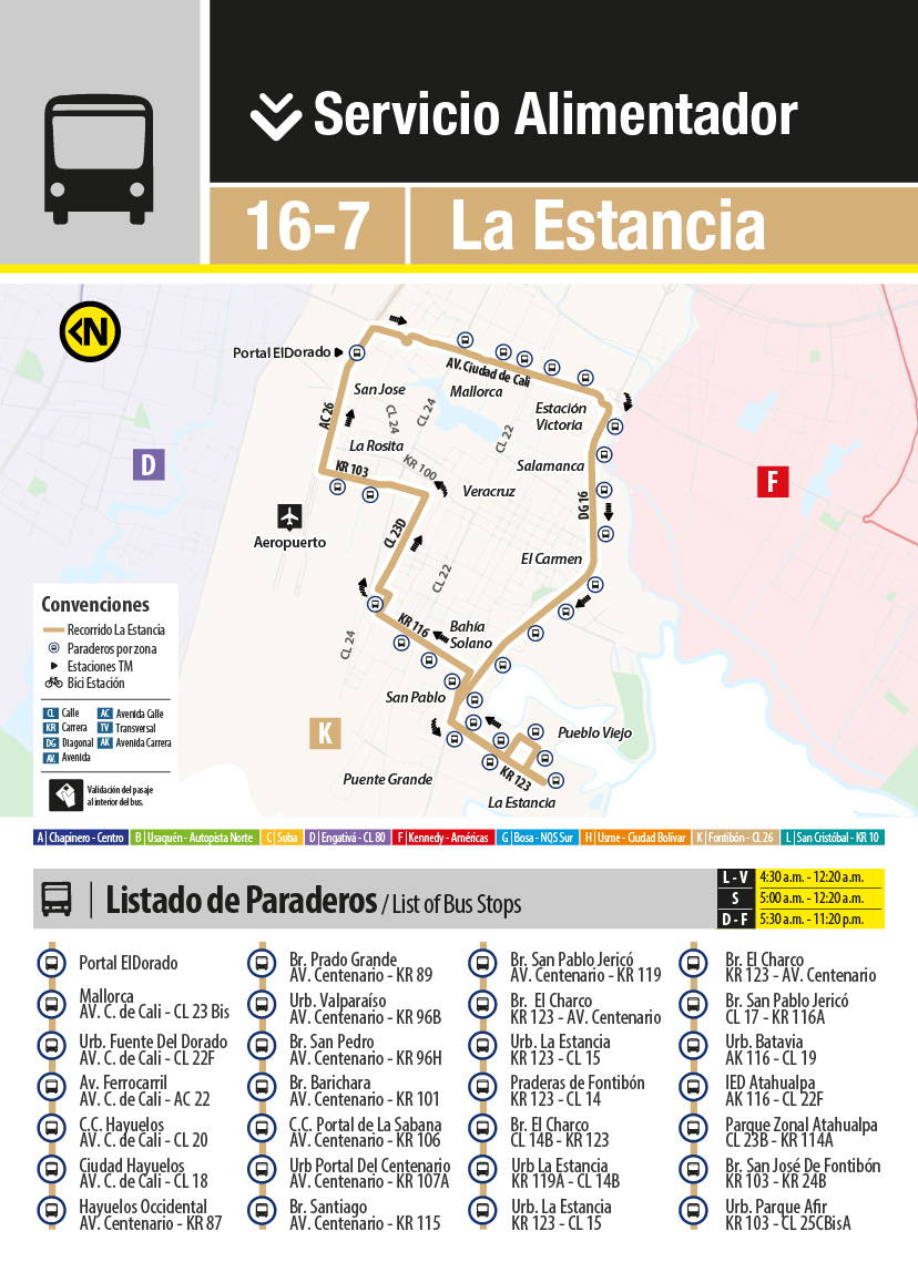 Plegable de la ruta 16-7 La Estancia