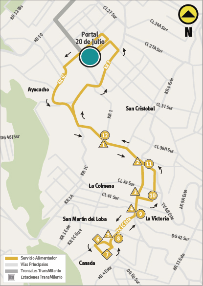 Plegable de la ruta 13-10 Villa del Cerro