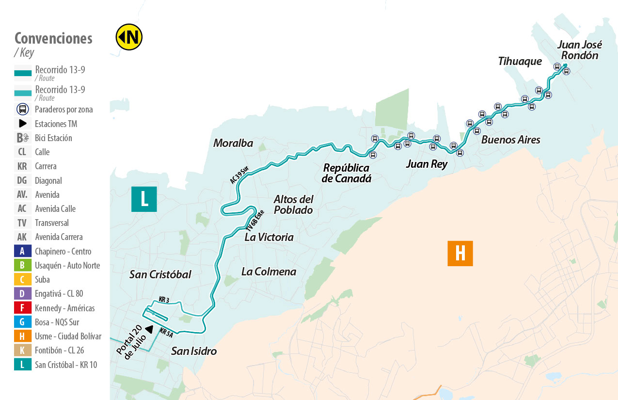 Plegable de la ruta 13-9 Tihuaque