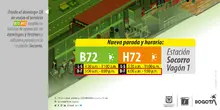 Servicio B72 - H72 modifican su horario y operación