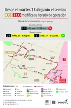 Ruta zonal K333 Estación Avenida Rojas - F333 Villa Alsasia modifica su horario