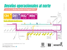 Desvíos operacionales por la Media Maratón de Bogotá