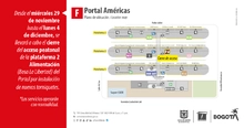 Cierre de acceso peatonal en el Portal Américas