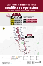 Servicio 18-7 Soratama modifica su operación