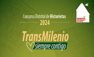 Anuncio de convocatoria de concurso de historietas de TRANSMILENIO 2024-móvil