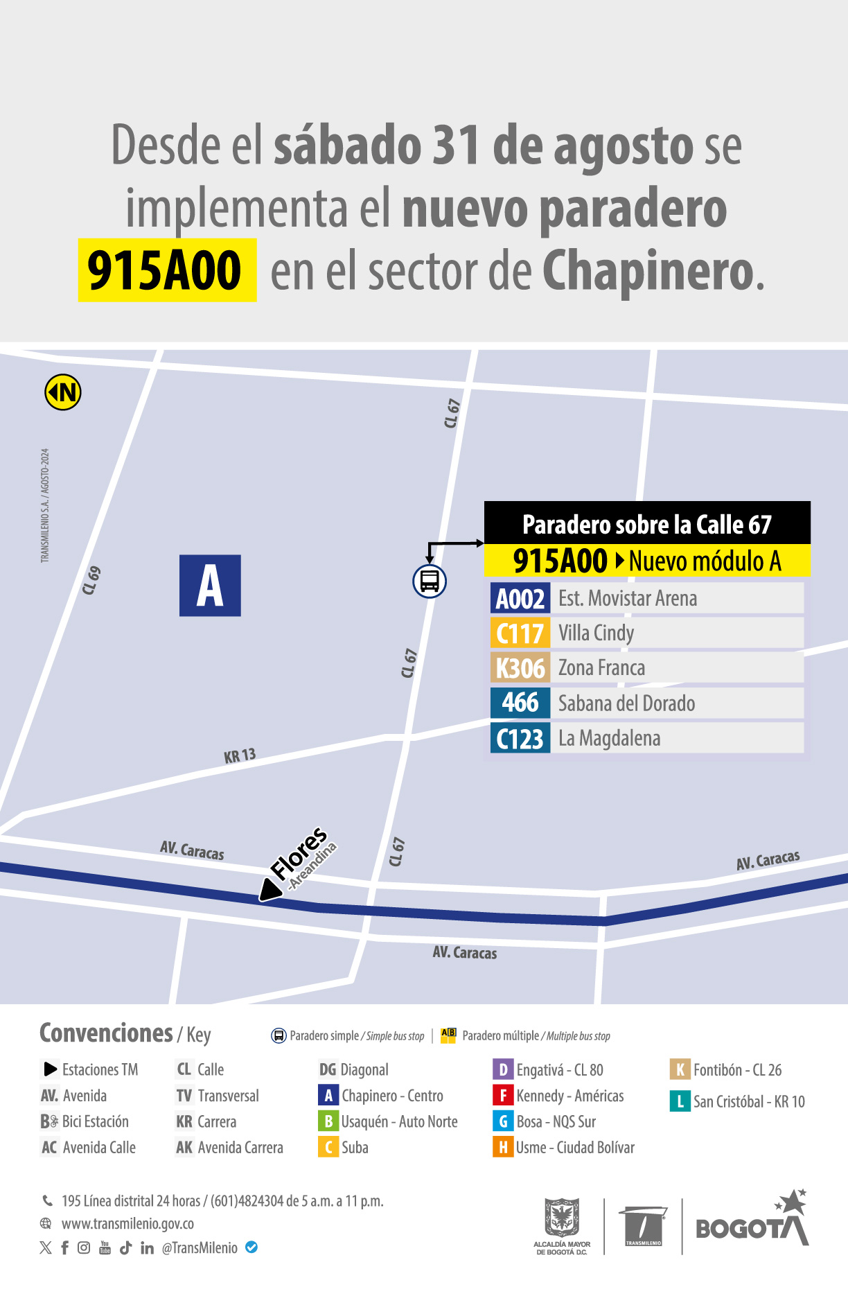 Conoce el nuevo paradero en el sector de Chapinero