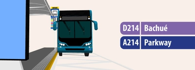 Servicio zonal D214 - A214 modifica su operación y cambia de nombre