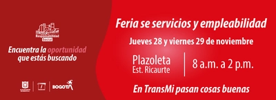 Este jueves y viernes tendremos nueva feria de servicios y empleabilidad en la Estación Ricaurte