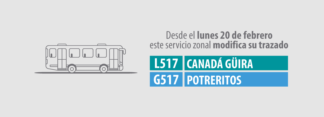 Servicio zonal L517 - G517 modifica su operación
