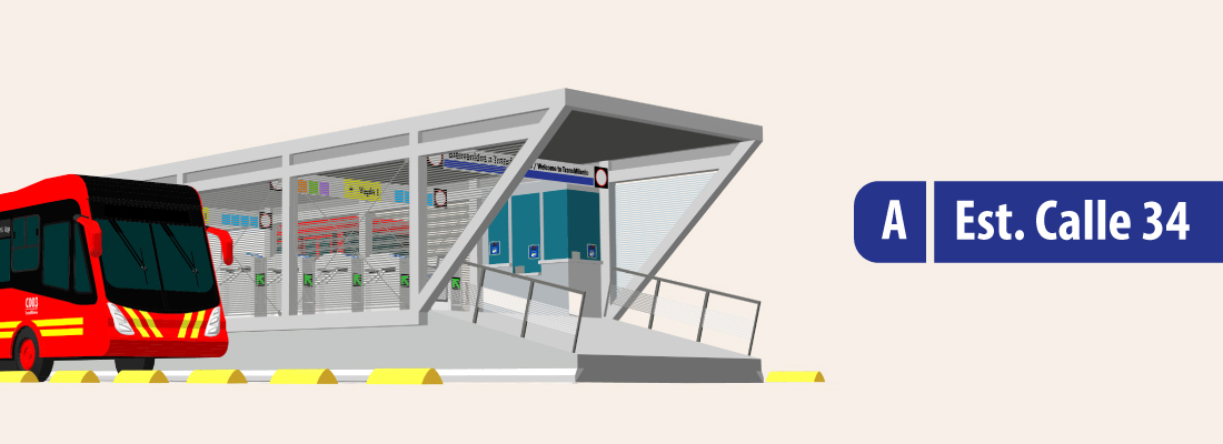 Redistribución de puntos de parada de servicios en la estación Calle 34